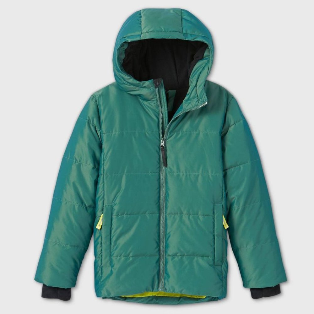 All in Motion Unisex Puffer Jacket - Extendable Sleeves, Green, XS